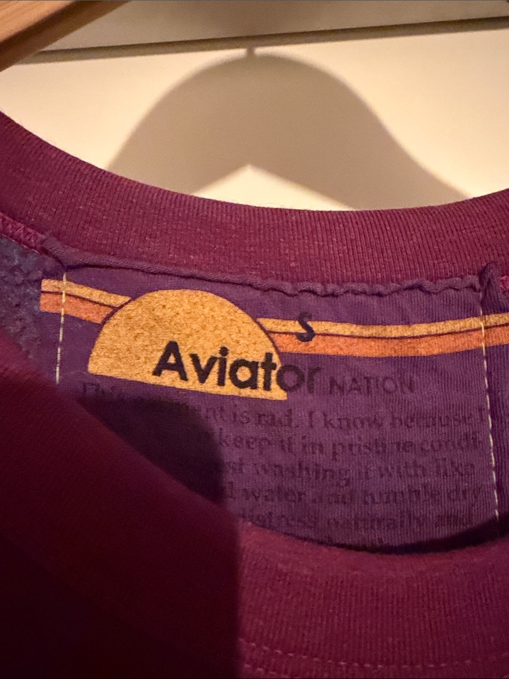 Aviator Nation Women’s Purple Crewneck Sweater with Multicolor Lettering - Picture 3 of 6